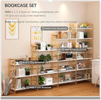4NM 5 Tiers No Assembly Book Shelves, 51.2" H Folding Bookshelf Bookcase Open - Image 5