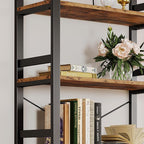 IRONCK Bookshelf, 31.5in Wide Shelf 6 Tier Bookcase, 110lbs/shelf Vintage - Image 4