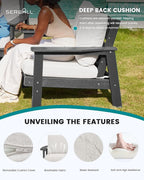 SERWALL HDPE Patio Furniture Set, 5 Piece All Weather Wood-Like Sectional - Image 5