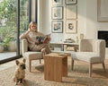 Beige Barrel Chairs Set of 2 by LIVINOVA