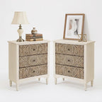 SUNBURY Vintage Wooden Nightstand Set 2, Wood Accent Table by SUNBURY