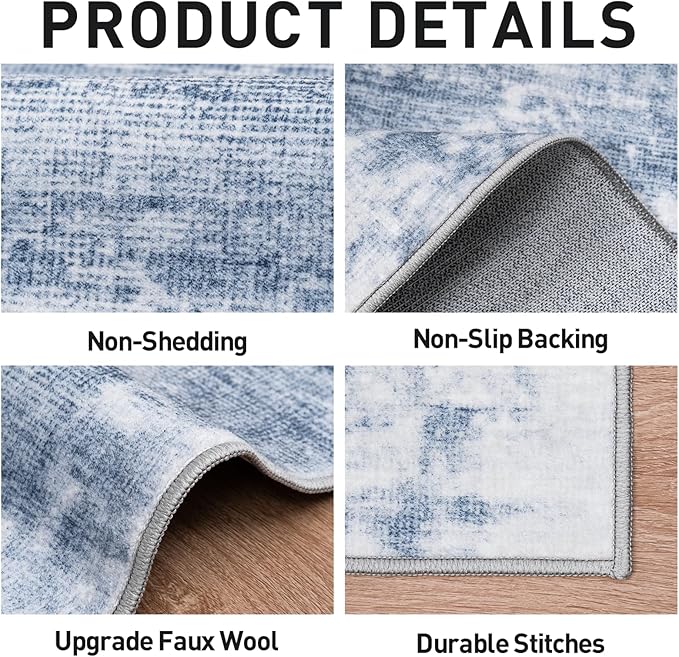 10x14 Area Rugs Washable Rug: Modern Abstract Living Room Rug Soft Anti-Skid - Image 5