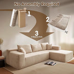 ovios 104" Cloud Boneless Couch - Image 4