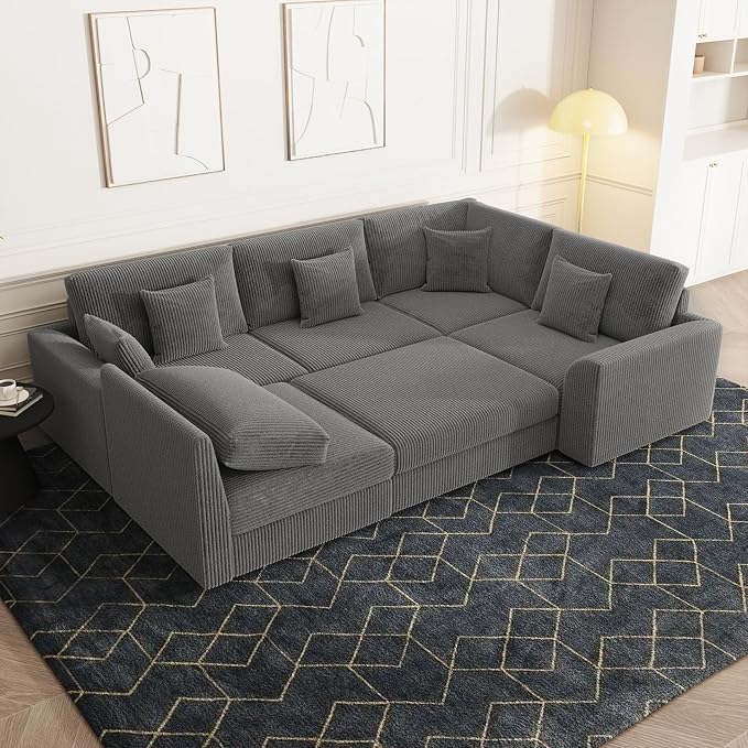 Modular Sectional Sofa, Oversized U Shaped Couch, Convertible Sleeper Sofa - Image 3