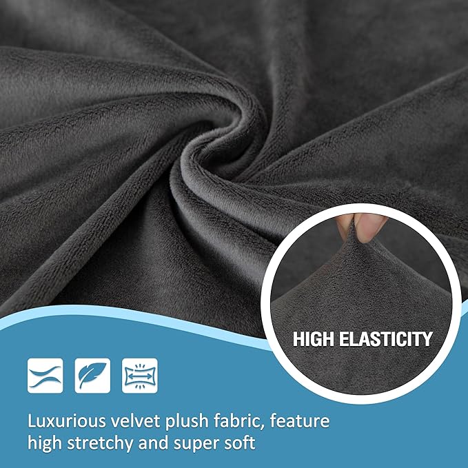 HDCAXKJ Corner Sectional Couch Covers Velvet Stretch L Shape Sofa Cover Soft - Image 3