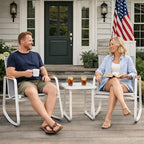 Kozyard 3-Piece Rocking Chair Set, Outdoor Rocking Textilene Bistro Set - Image 6