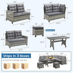 KROFEM 6-Piece Patio Furniture Set, Outdoor Sectional Sofa - Image 4