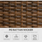 Outsunny 4 Piece PE Rattan Outdoor Patio Furniture Set, Wicker Conversation Set - Image 3