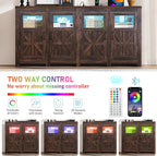 74" Large LED Farmhouse TV Stand - Image 5
