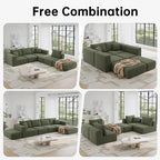 152'' Modern Boneless Couch, Oversized 2-in-1 Modular Sectional Sofa Bed - Image 5