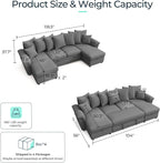 LINSY HOME Oversized Sectional Sleeper Sofa - Image 2