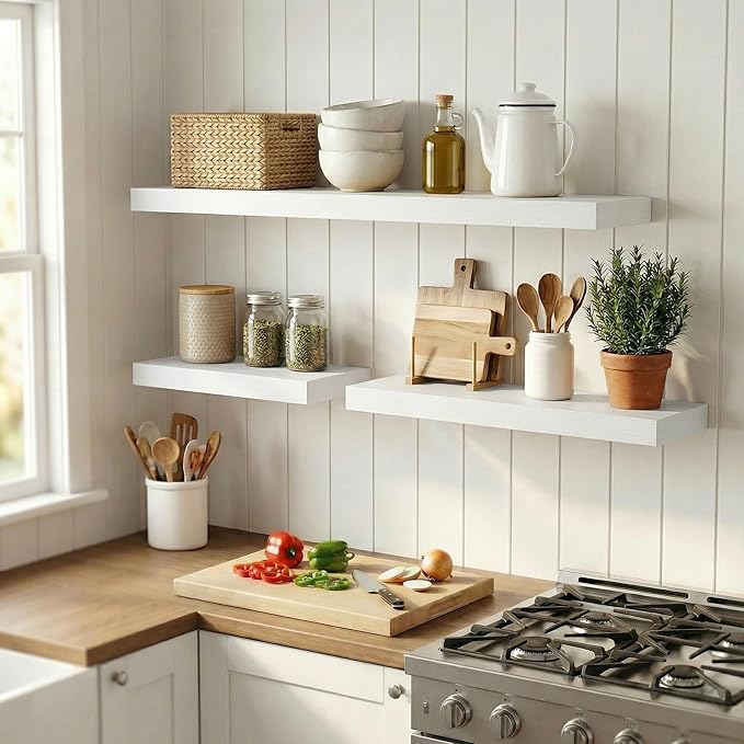 12 inch Deep Floating Shelves for Wall, 36 inch Wide Engineered Wood Wall - Image 6