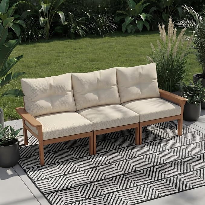 HDPE 4 Piece Patio Furniture Set, All-Weather Outdoor Couch - Image 8