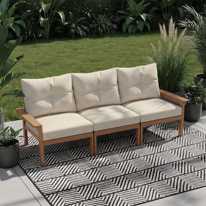 HDPE 3 Piece Patio Furniture Set, All-Weather Outdoor Couch Set by YourPerfectOutdoorEscape