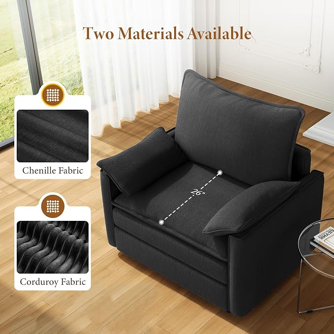 Vesgantti 40" Single Seat Sofa, Comfy Cloud Couch Deep Seat Upholstered Couch - Image 4
