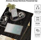 Fixwal Night Stand with Charging Station, LED Nightstand with Fabric Drawers - Image 5