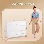 WLIVE 8 Drawer Dresser for Bedroom, Fabric White Dresser - Image 3