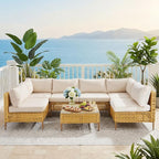 VINGLI 7 Piece Patio Sectional Furniture Set, Wicker Outdoor Furniture - Image 8