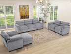 HAOMARKETS Corduroy 2-Piece Sofa Set, Upholstered Ottoman and 3-Seater Sofa - Image 7