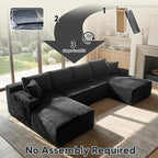 125 Inch Modular Sectional Sofa, Cloud Couch Oversized U Shaped Corduroy Sofa - Image 6