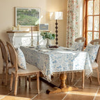 VClife Table Cloth Blue and White Table Cloth Rectangle Tablecloth Rustic - Image 7
