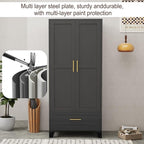 71"H Metal Tall Armoire Wardrobe Closet - Image 4