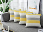AmHoo Pack of 2 Farmhouse Stripe Check Throw Pillow Covers Set Case Cotton - Image 3