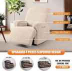 VANSOFY Oversized Recliner Chair Cover, 4-Pieces Stretch Recliner Covers - Image 6