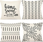 YCOLL Pillow Covers 18x18 Set of 4, Modern Sofa Throw Pillow Cover, Decorative by PillowCoversExpert