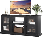 WLIVE Farmhouse TV Stand for 65 inch TV, Open Shelves TV Console for Living by WLIVE
