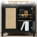 SICOTAS Bookshelf 5 Tier Book Shelf Rattan Boho 71" Tall Bookcase - Image 6