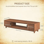 Alpen Fluted TV Stands for Living Room, Wood Television Media Cabinet for - Image 2