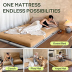 ZonLi Japanese Floor Futon Mattress Full Size 75"x 54", 100% Cotton Cover 4'' - Image 5