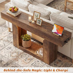 Homieasy Console Table, Farmhouse Wooden Sofa Table Behind Couch, Narrow - Image 5
