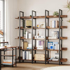 IRONCK Bookcase and Bookshelves Triple Wide 5 Tiers Large Open Shelves - Image 2