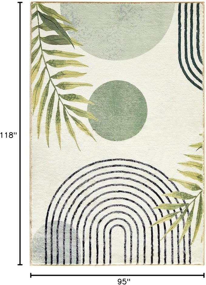 RoomTalks Mid Century Modern Washable Rug Stain Resistant, Boho Cute Aesthetic - Image 2