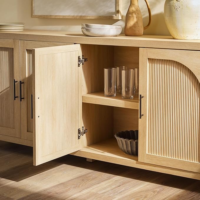 Walker Edison Sasha 4-Door Reeded Sideboard Buffet - Image 7