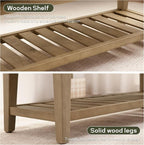 HUIMO Entryway Shoe Bench with Cushion, End of Bed Bench, Upholstered Bench - Image 7