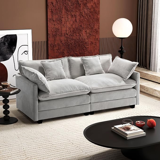 Ihanherry Cloud Sofa 77 Inch Loveseat, Modern Sectional Couch, 2-Seats Sofa by iHanHerry