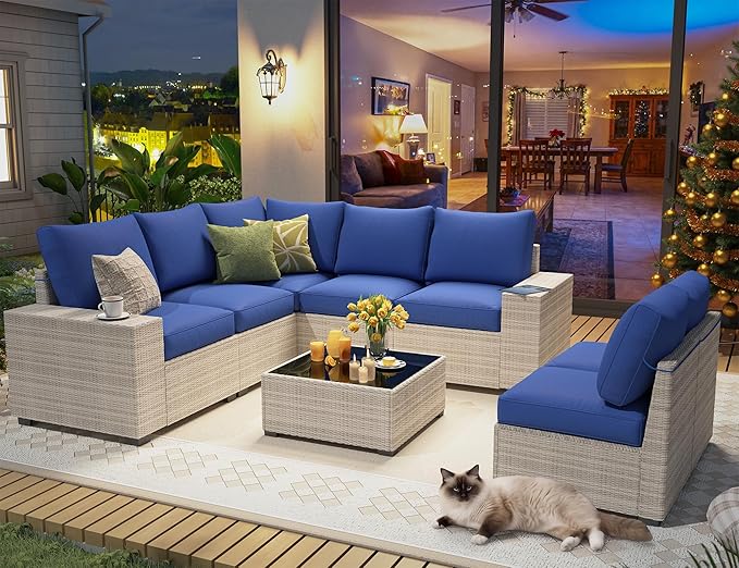 olimix 8 Piece Outdoor Patio Furniture Set, Outdoor Sectional Furniture by Olimix