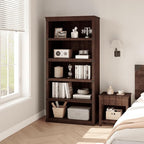 GarveeHome 5 Tier Farmhouse Bookcase, 67.4" Tall Book Shelf - Image 2