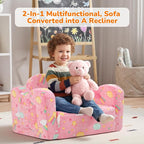 MeMoreCool Glowing Pink Rainbow Kids Chair, 2-in-1 Glow-in-the-Dark Kids Couch - Image 5