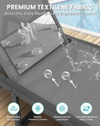 Aluminum Chaise Lounge Chair Outdoor, Foldable& No Assembly Patio Pool Lounge - Image 7