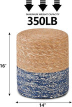 Wimarsbon Natural Seagrass Foot Stool, Hand Weaving Round Ottoman, - Image 3