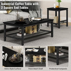 AWQM Coffee Table Set of 3, Industrial Coffee Table - Image 6