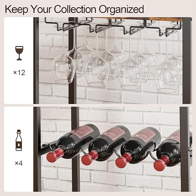 Bar Cart, Home Bar Serving Cart, Mobile Kitchen Carts - Image 5