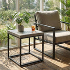 CENSI Modern Grey Square End Table, Extra Thick 1.6" Wood Top & Metal Frame - Image 6