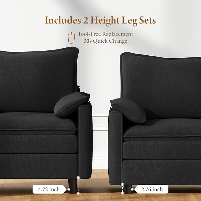 Vesgantti 40" Single Seat Sofa, Comfy Cloud Couch Deep Seat Upholstered Couch - Image 3