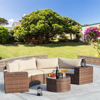 ECOTOUGE 7 Piece Patio Furniture Sets, Half-Moon Circle Conversation Set - Image 8