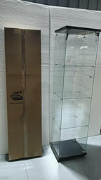 FANYUSHOW Display Cabinet with Glass Door and LED Light, 4-Tier Tempered Glass - Image 8